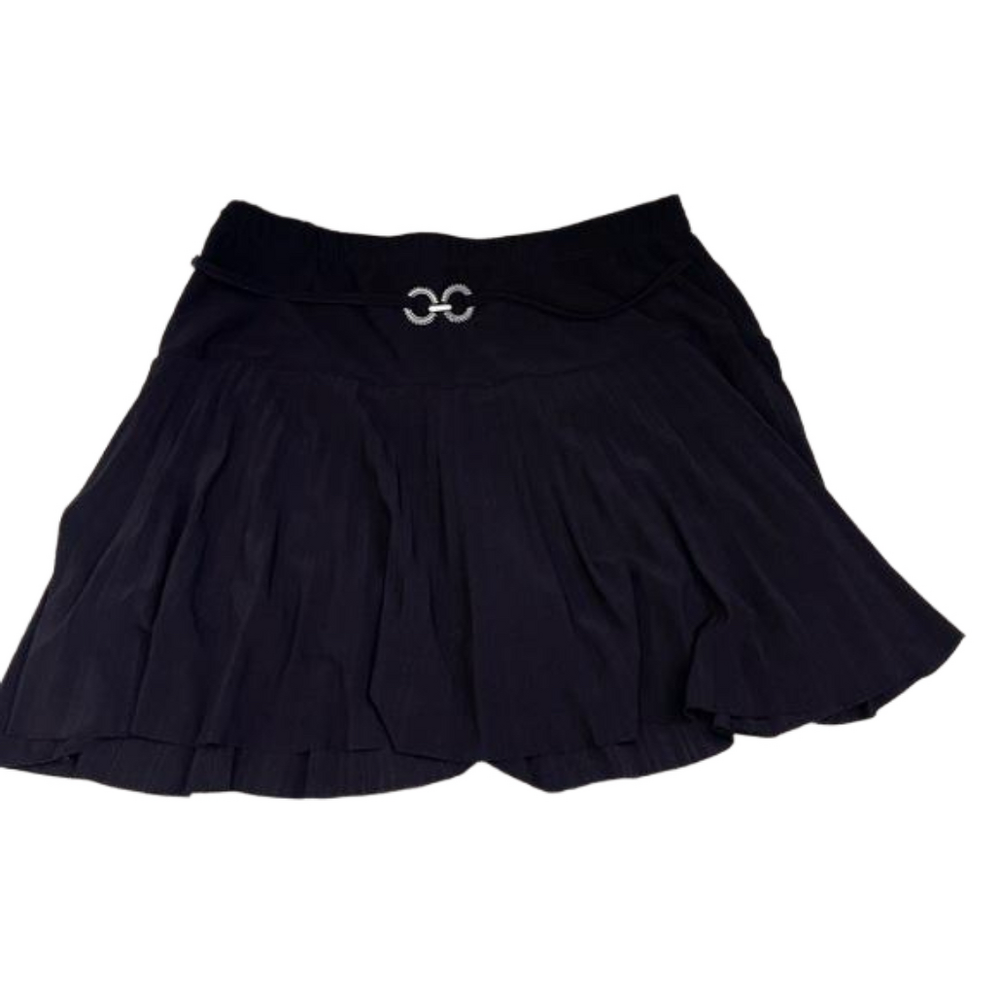 Vintage Y2K black goth punk mini skirt- Large